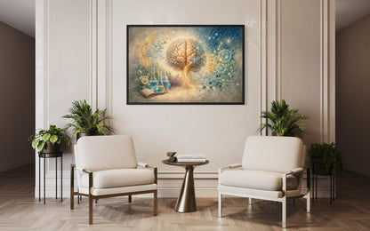 Doctor Office Decor - Medical Brain Wall Art DNA Science Illustration