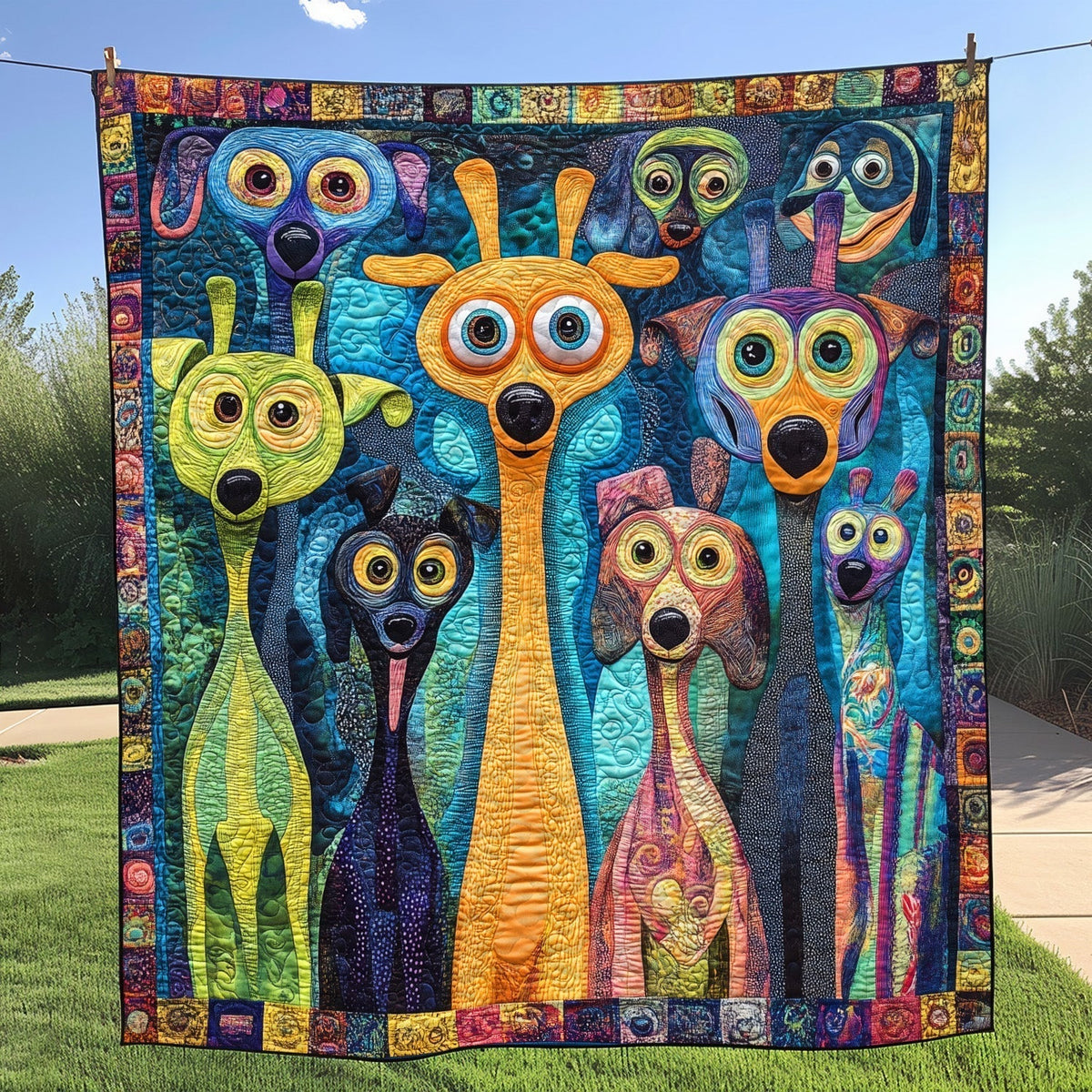 Doggone Delight Quilted Blanket - Throw (55" x 60")