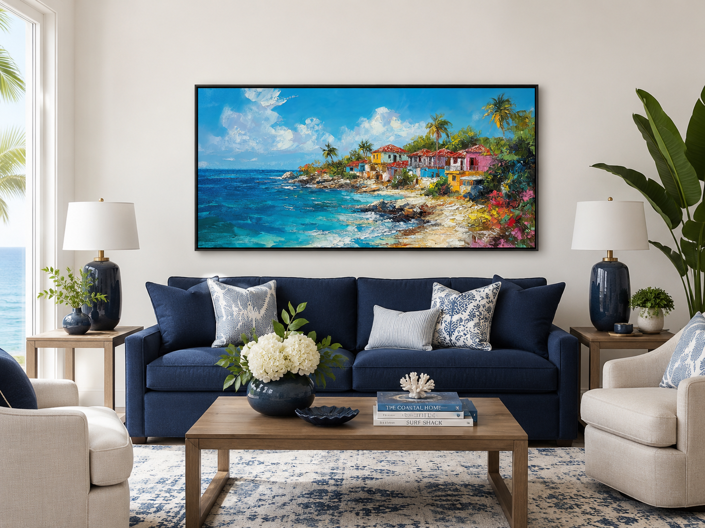 Dominican Republic Beach Painting Canvas Wall Art
