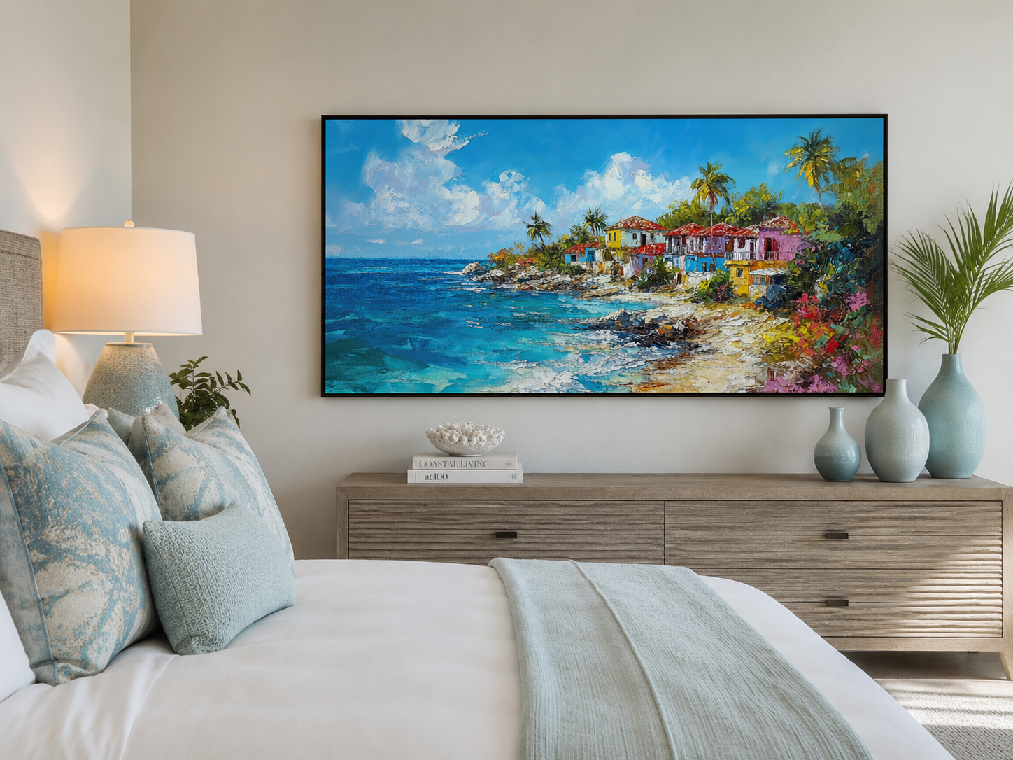 Dominican Republic Beach Painting Canvas Wall Art