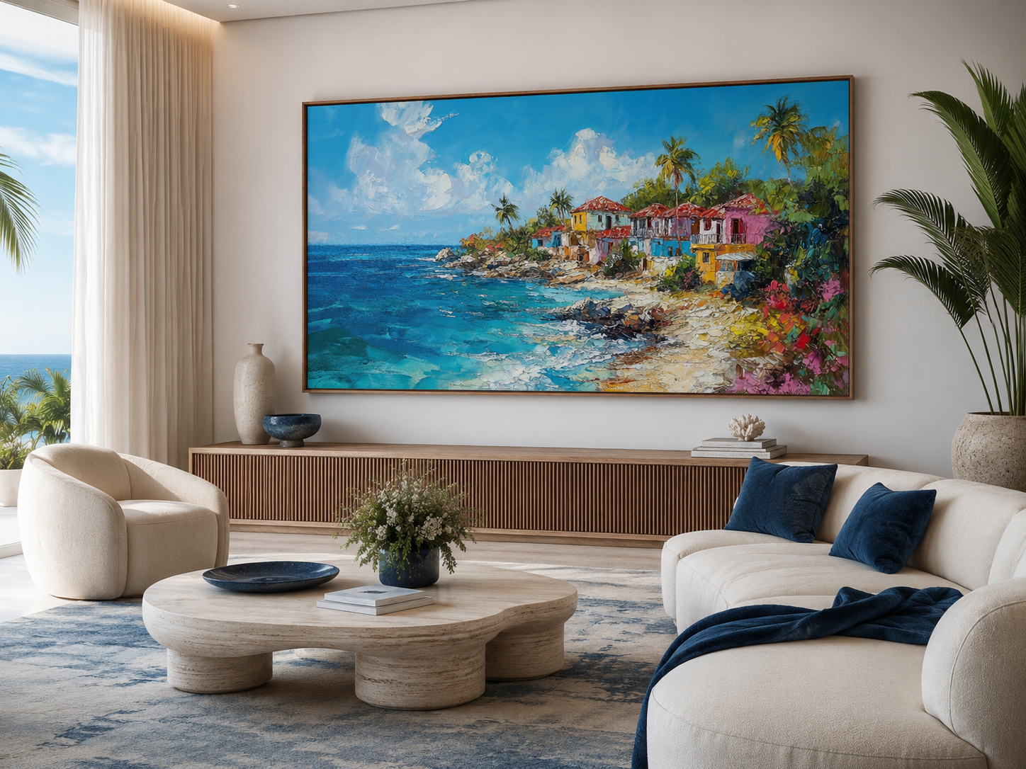 Dominican Republic Beach Painting Canvas Wall Art