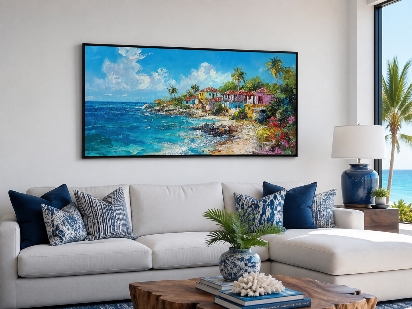 Dominican Republic Beach Painting Canvas Wall Art