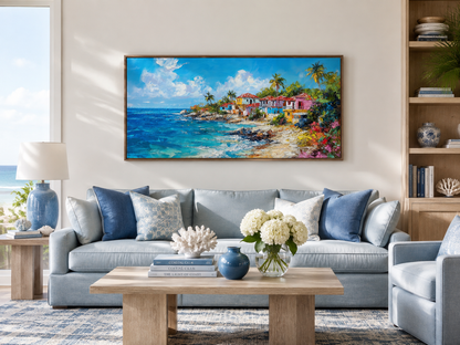 Dominican Republic Beach Painting Canvas Wall Art