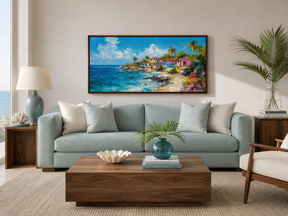 Dominican Republic Beach Painting Canvas Wall Art