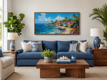 Dominican Republic Beach Painting Canvas Wall Art