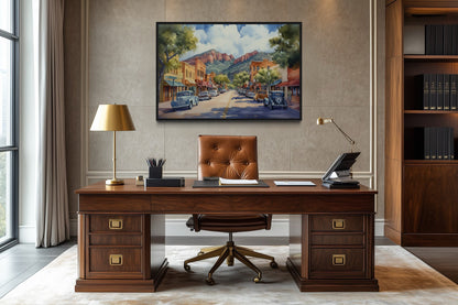 Downtown Sedona Arizona Framed Canvas Wall Art