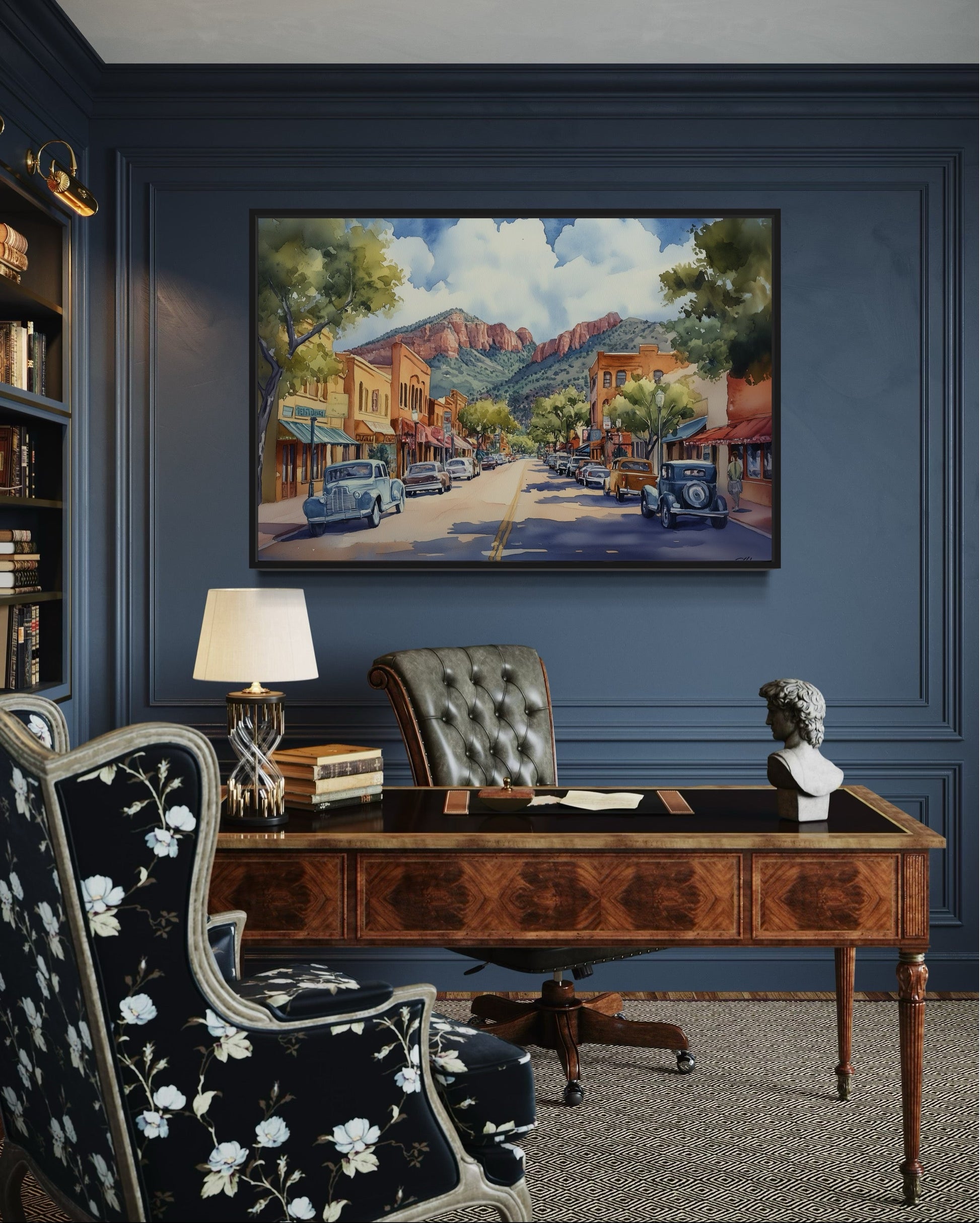 Downtown Sedona Arizona Framed Canvas Wall Art