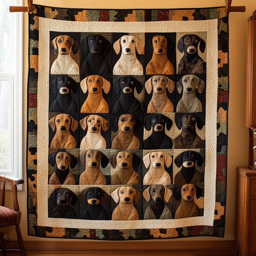 Doxie Delights Quilted Blanket - Throw (55" x 60")