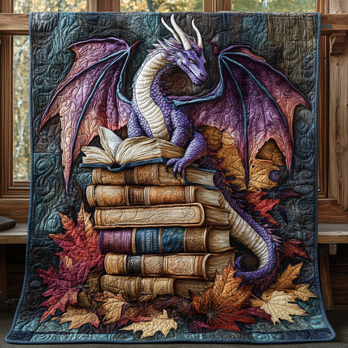 Dragon Rune Quilted Blanket - Throw (55" x 60")