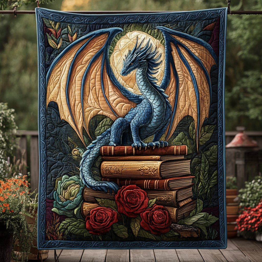 Throw (55'' x 60'') /Dragon Wisdom Quilted Blanket