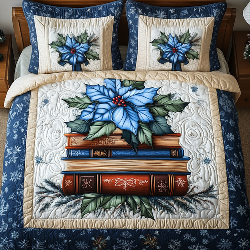 Dreaming of Books 3-Piece Quilted Bedding Set - Single (59" x 70")