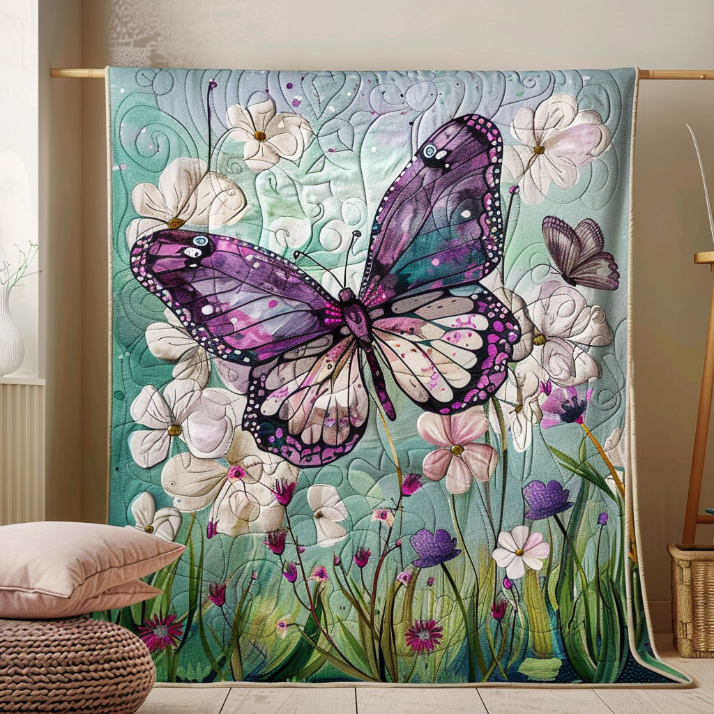 Dreamy Butterflies Quilted Blanket - Throw (55" x 60")
