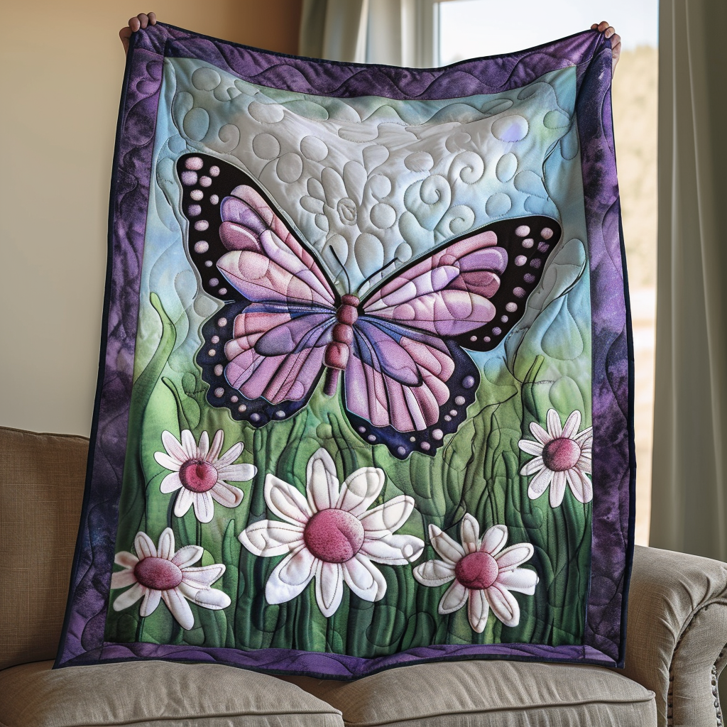 Dreamy Butterflies Quilted Blanket - Throw (55" x 60")