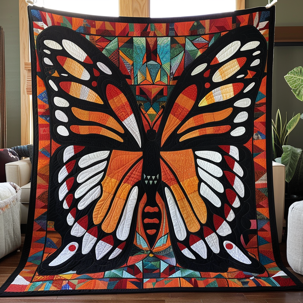 Dreamy Butterfly Quilted Blanket - Throw (55" x 60")