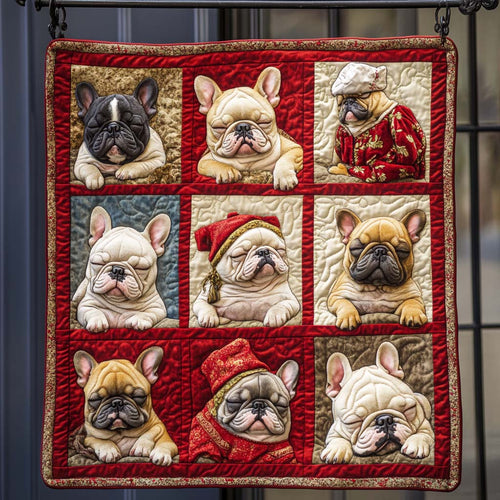 Dreamy Frenchies Quilted Blanket - Throw (55" x 60")