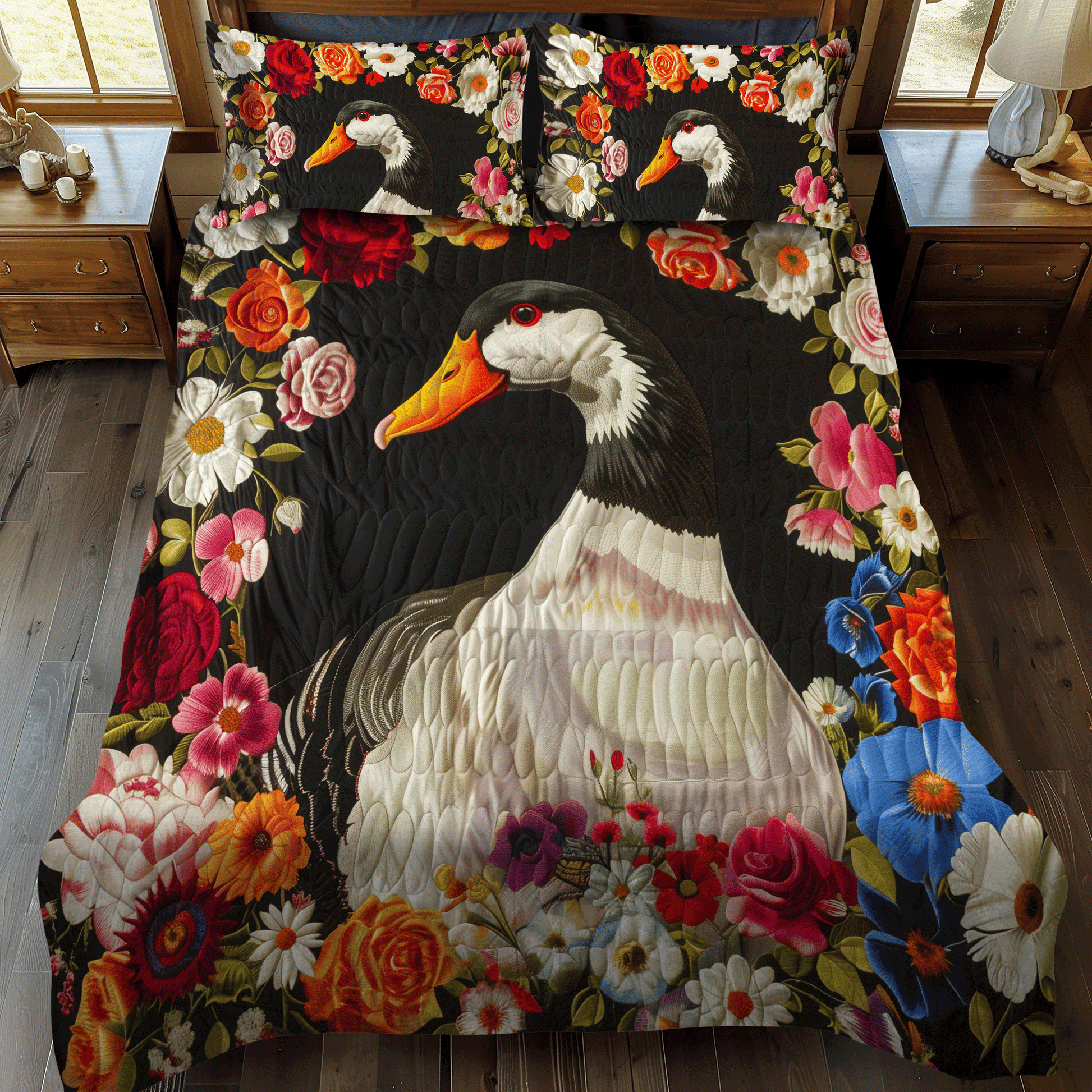Duck Majesty 3-Piece Quilted Bedding Set - Single (59" x 70")