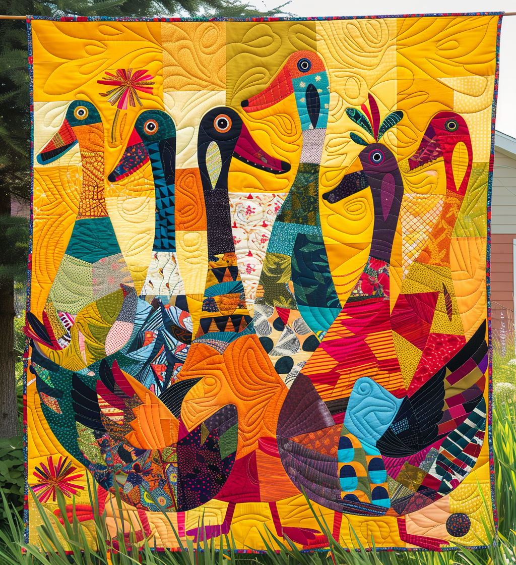 Duck Playground Quilted Blanket - Throw (55" x 60")