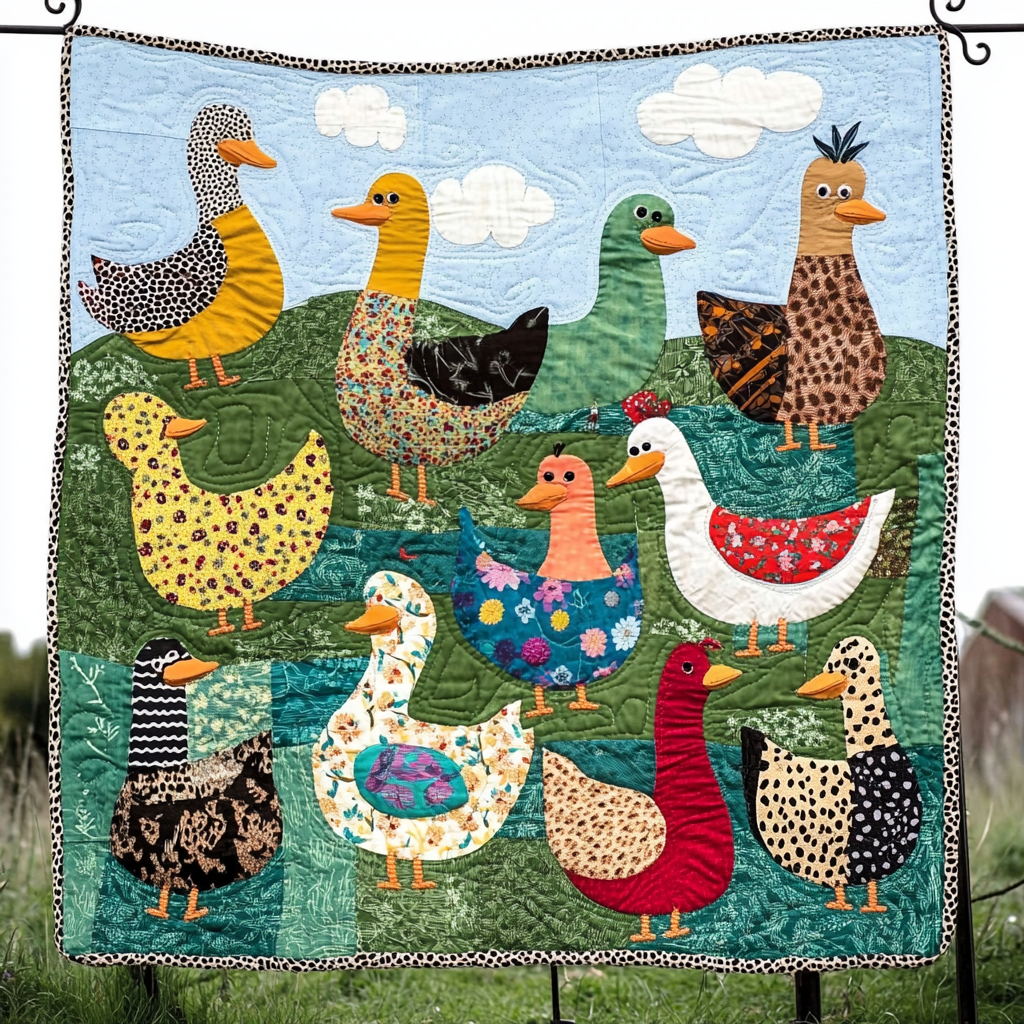 Duck Pond Dream Quilted Blanket - Throw (55" x 60")