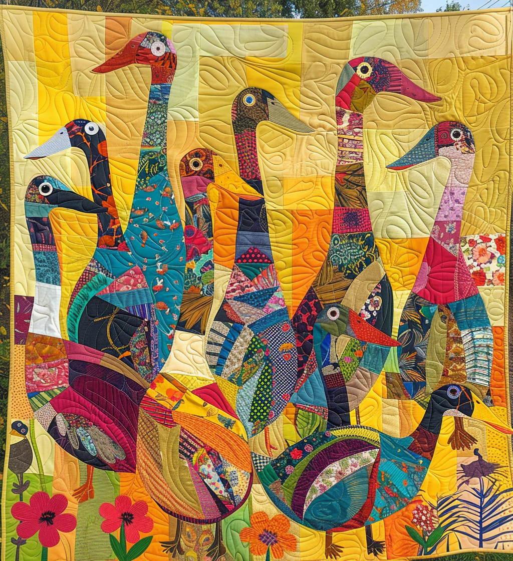Duck Sunny Vibes Quilted Blanket - Throw (55" x 60")