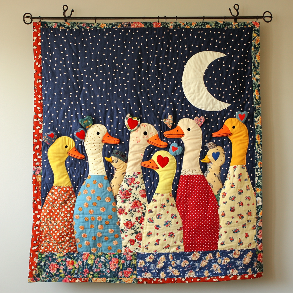 Duckling Drift Quilted Blanket - Throw (55" x 60")