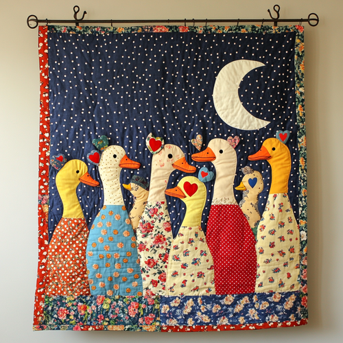 Duckling Drift Quilted Blanket - Throw (55" x 60")