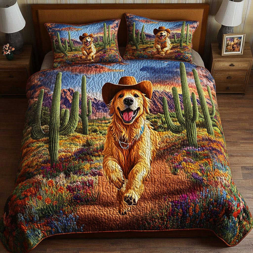 Dusty Paws 3-Piece Quilted Bedding Set - Single (59" x 70")