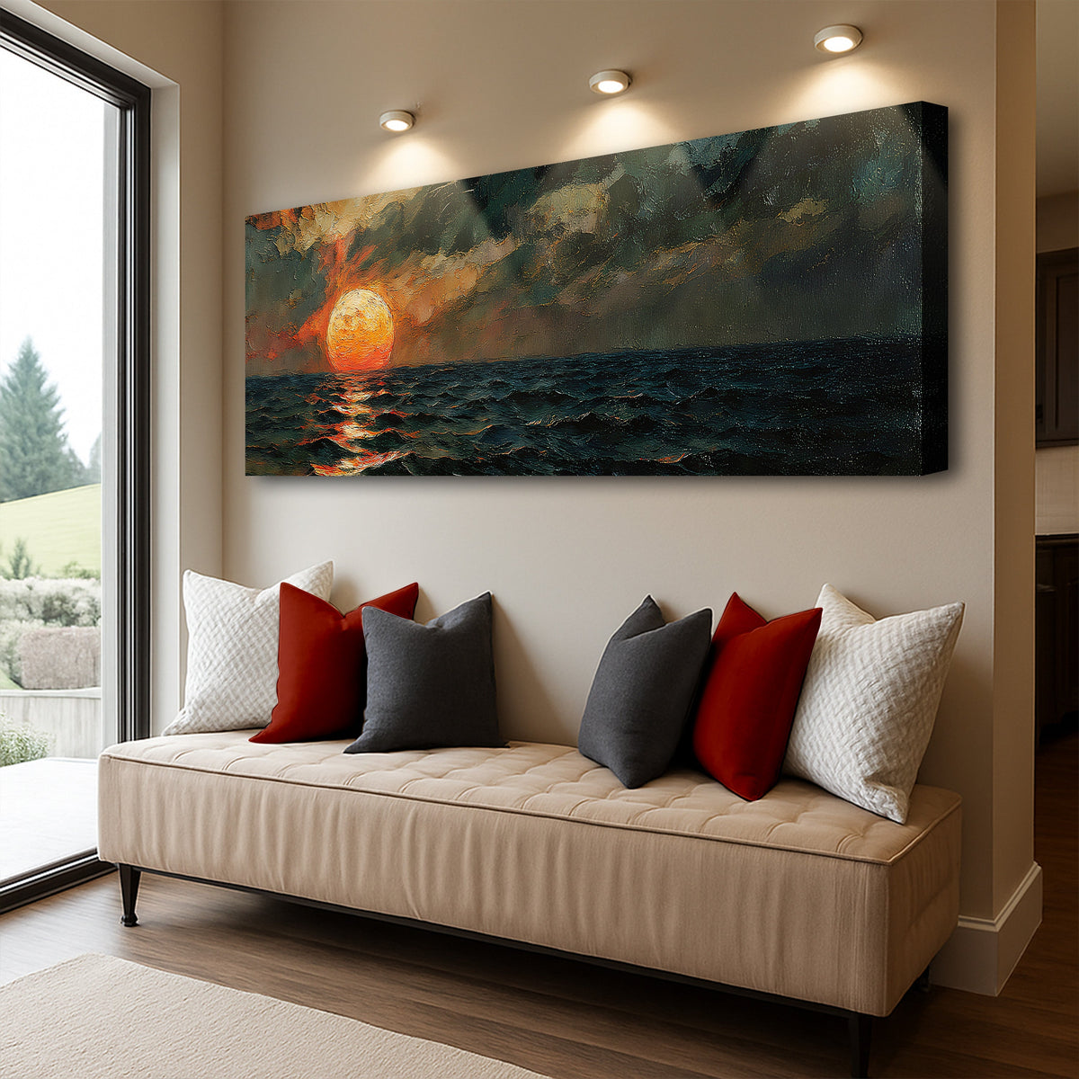 Sunset Over the Ocean Wall Art