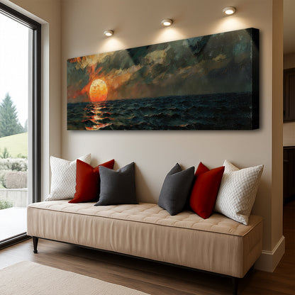 Sunset Over the Ocean Wall Art
