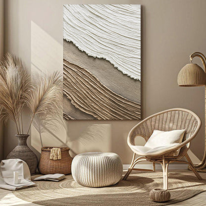 Neutral Waves Abstract Wall Art