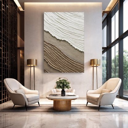 Neutral Waves Abstract Wall Art II