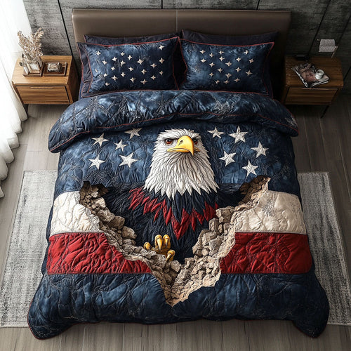 Eagle Freedom 3-Piece Quilted Bedding Set - Single (59" x 70")