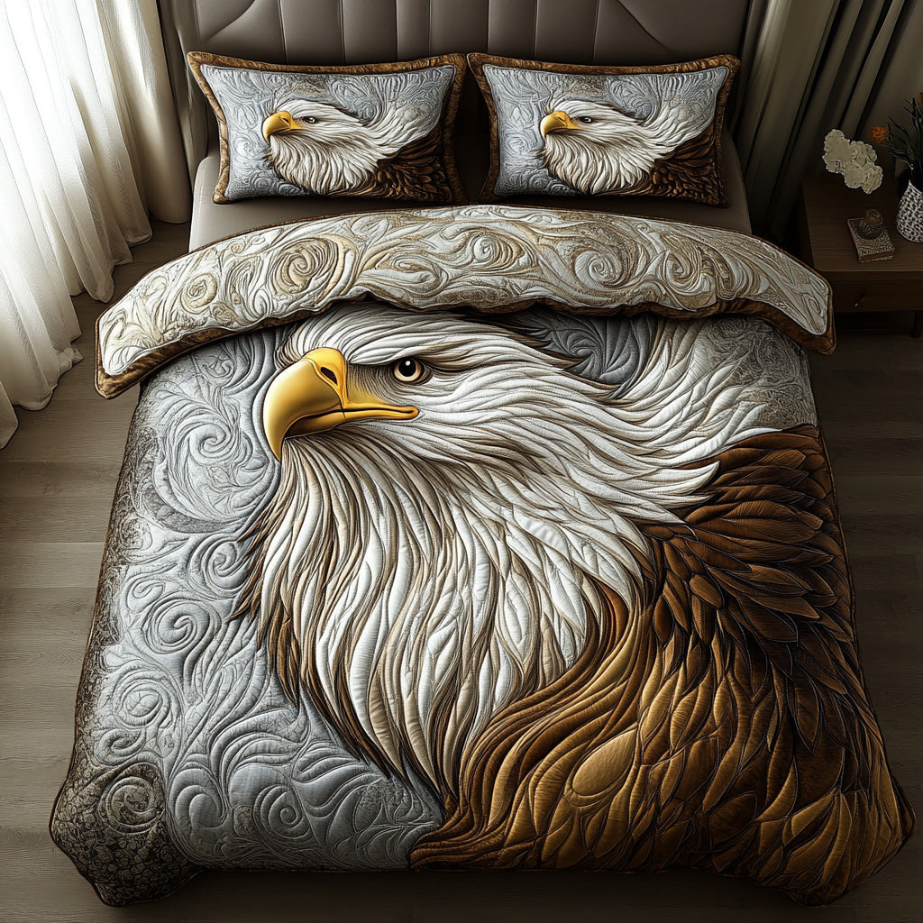 Eagle Glory 3-Piece Quilted Bedding Set - Single (59" x 70")