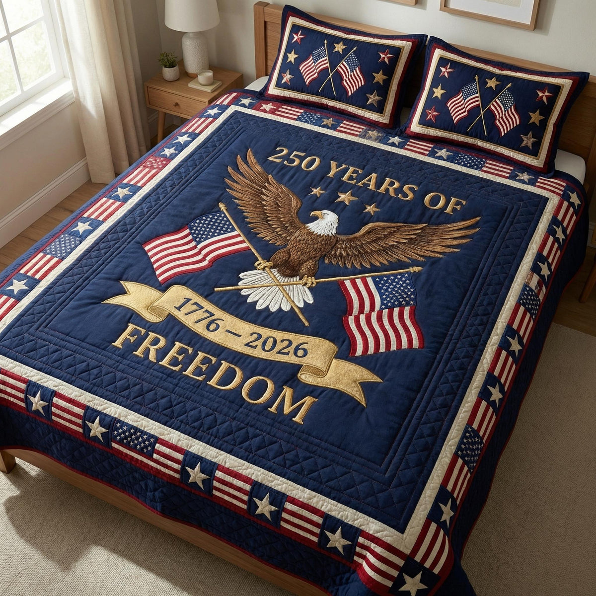 Eagle Honor 3-Piece Quilted Bedding Set - Single (59" x 70")