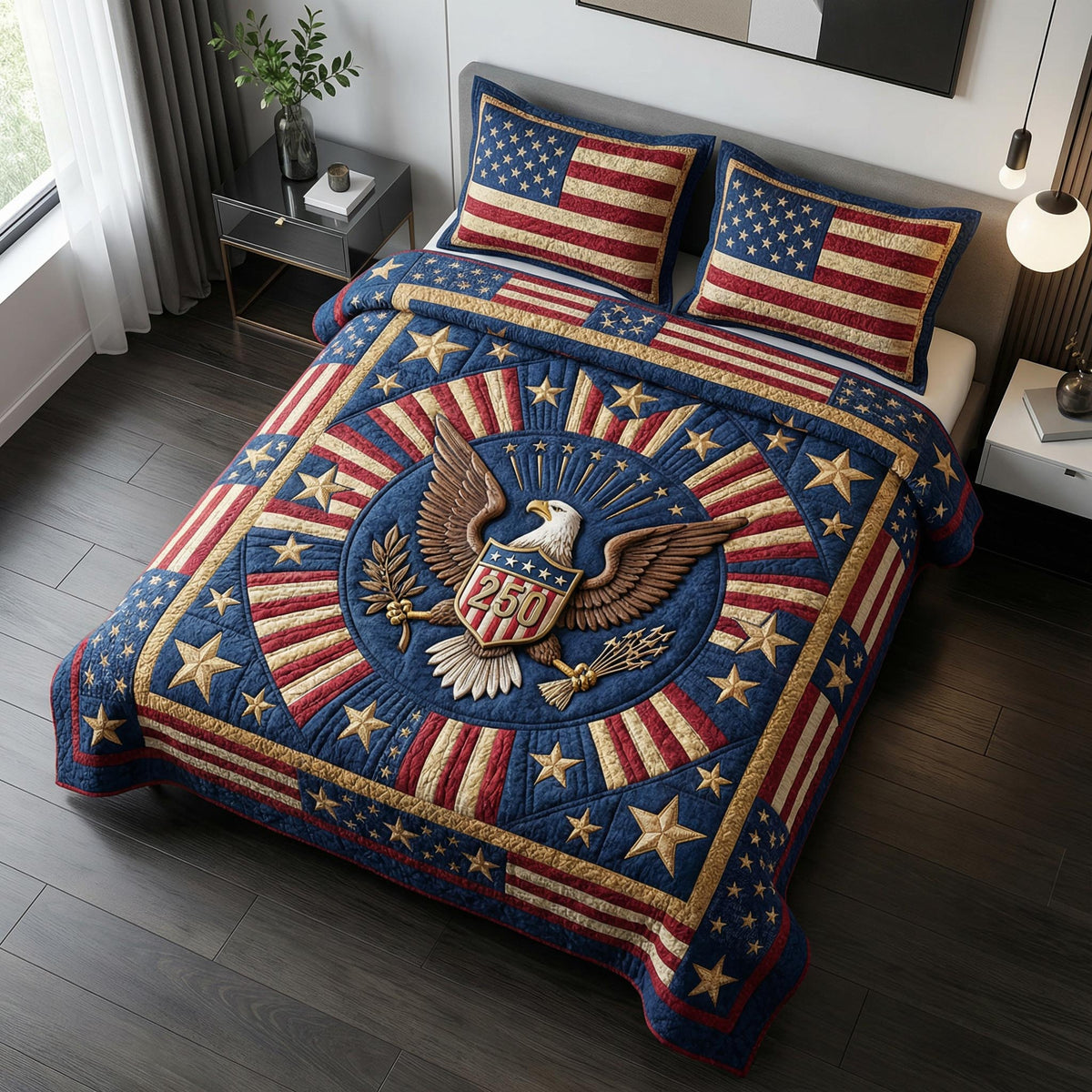 Eagle Victory 3-Piece Quilted Bedding Set - Single (59" x 70")