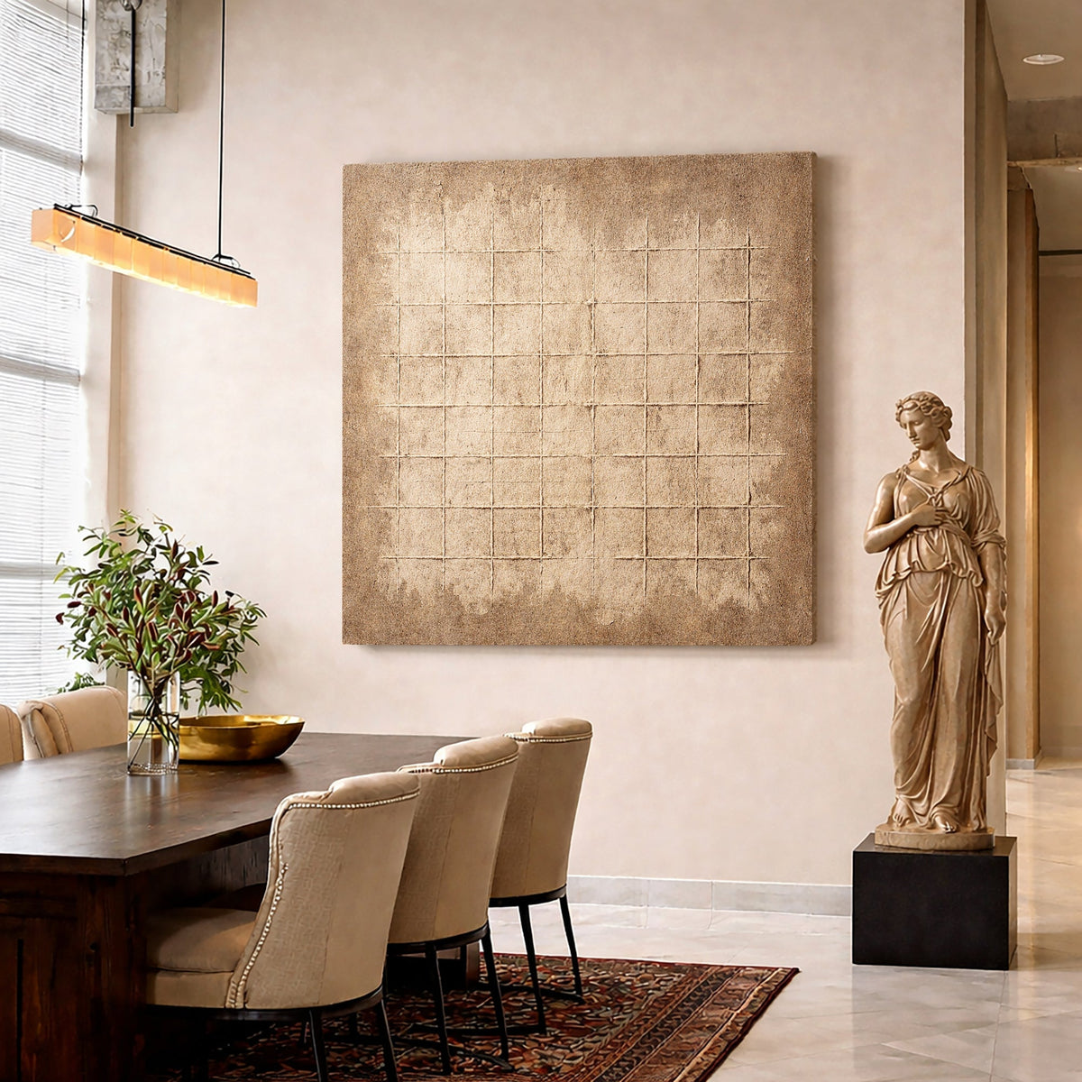 Earthen Grid Framework Wall Art