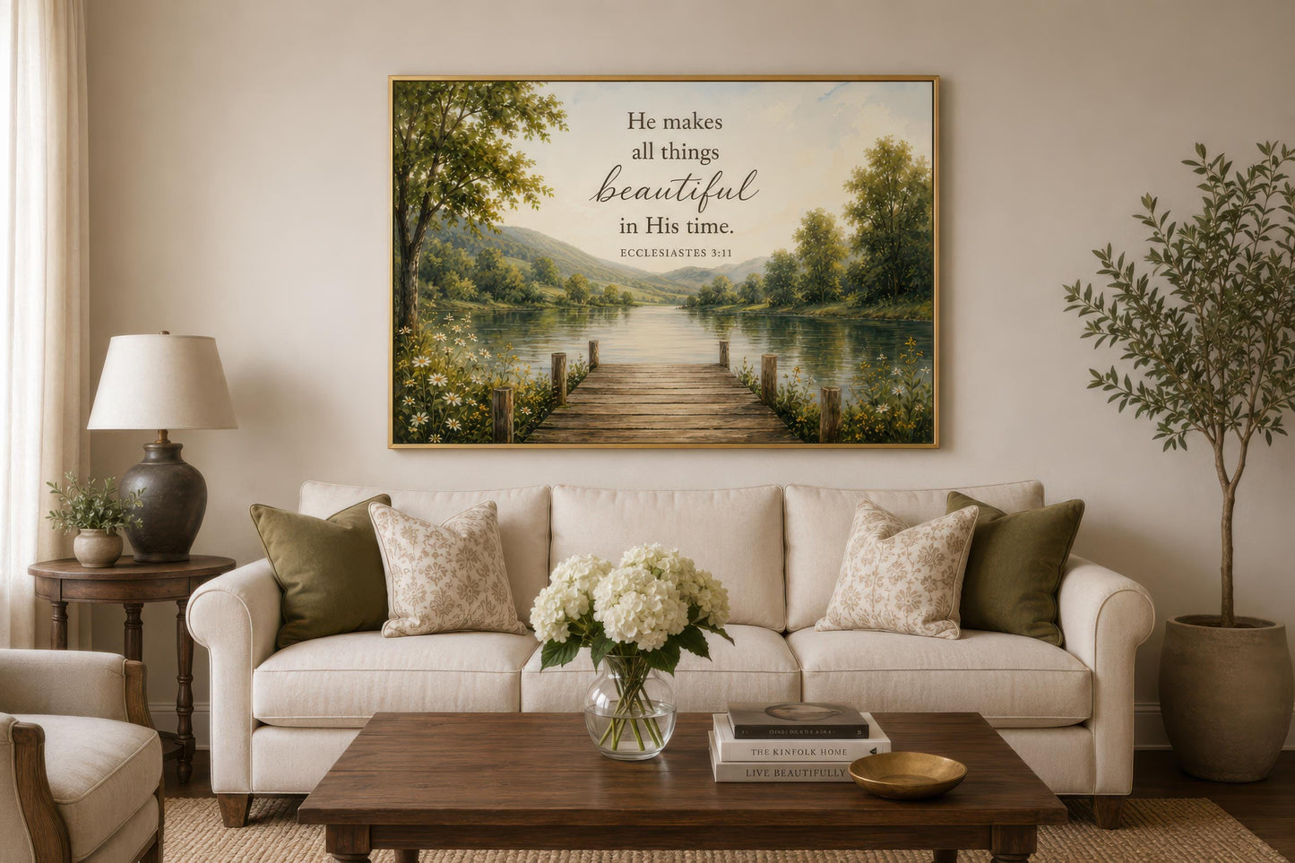Ecclesiastes 3:11 Scripture on Rustic Canvas Christian Wall Art