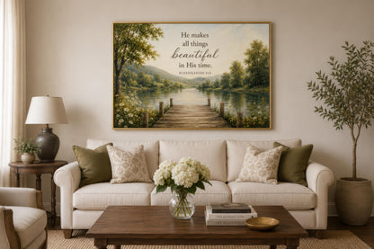Ecclesiastes 3:11 Scripture on Rustic Canvas Christian Wall Art