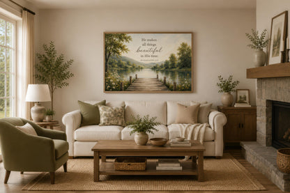 Ecclesiastes 3:11 Scripture on Rustic Canvas Christian Wall Art