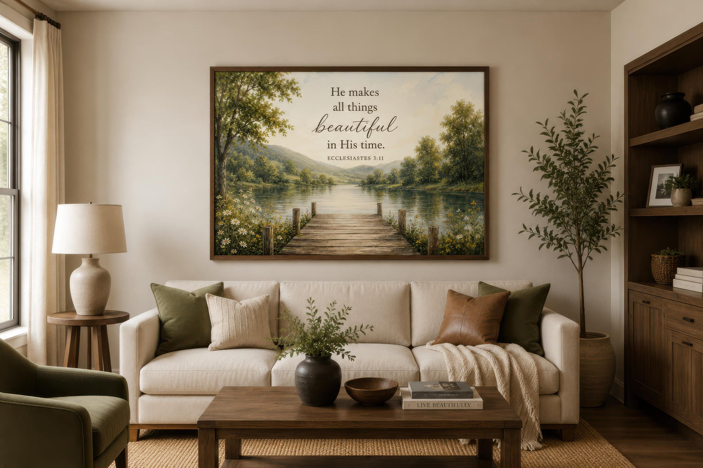 Ecclesiastes 3:11 Scripture on Rustic Canvas Christian Wall Art