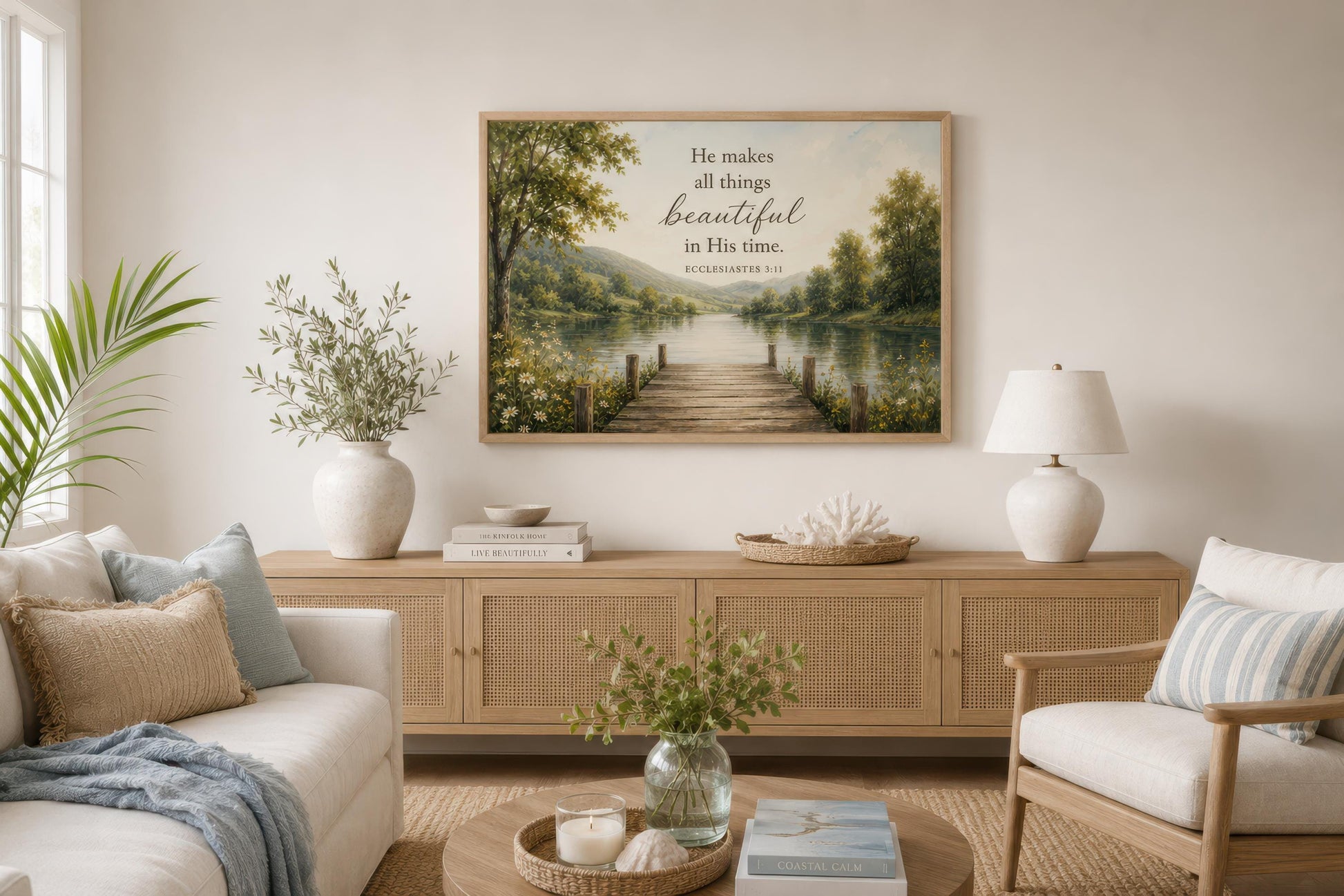 Ecclesiastes 3:11 Scripture on Rustic Canvas Christian Wall Art