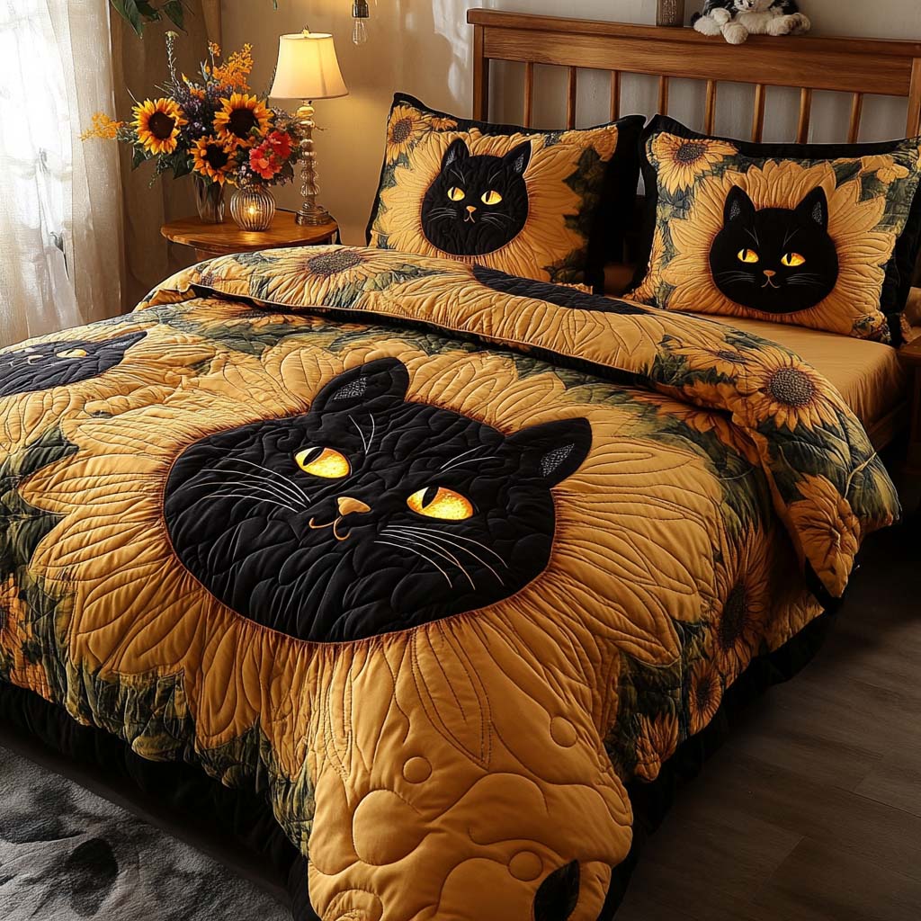 Eclipse Bloom 3-Piece Quilted Bedding Set - Single (59" x 70")