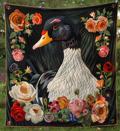 Elegant Duck Quilted Blanket - Throw (55" x 60")
