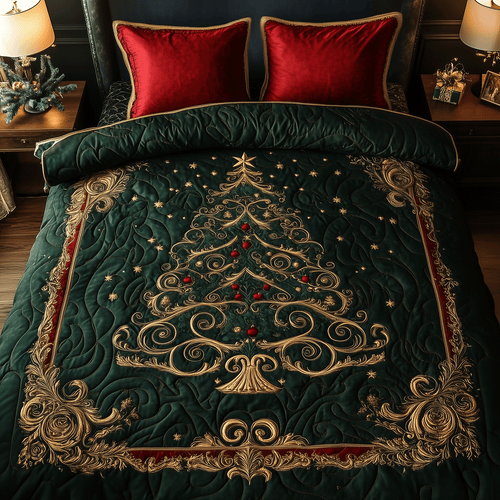 Elegant Yuletide 3-Piece Quilted Bedding Set - Single (59" x 70")