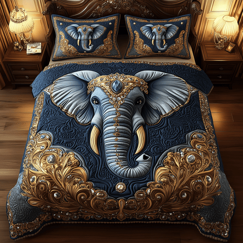 Elephant Heritage 3-Piece Quilted Bedding Set - Single (59" x 70")