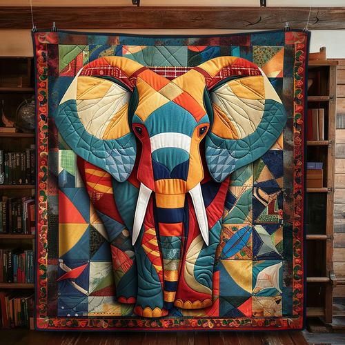 Elephant Spectrum Quilted Blanket - Throw (55" x 60")