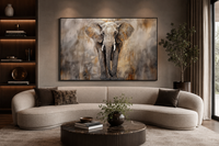 African Elephant Abstract Extra Large Canvas Wall Art