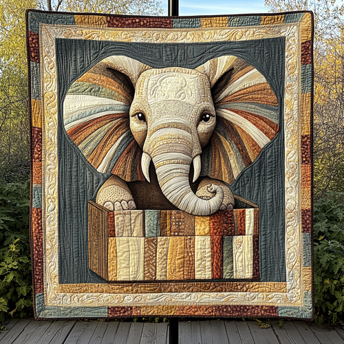 Elephant Dreamscape Quilted Blanket - Throw (55" x 60")
