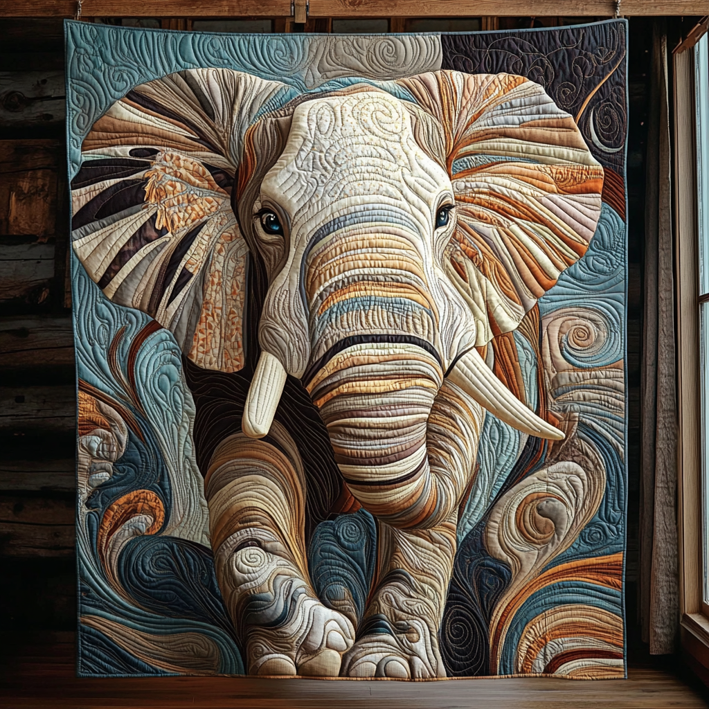 Throw (55'' x 60'') /Elephant Grace Quilted Blanket