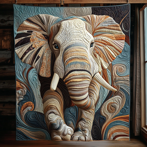 Elephant Grace Quilted Blanket - Throw (55" x 60")