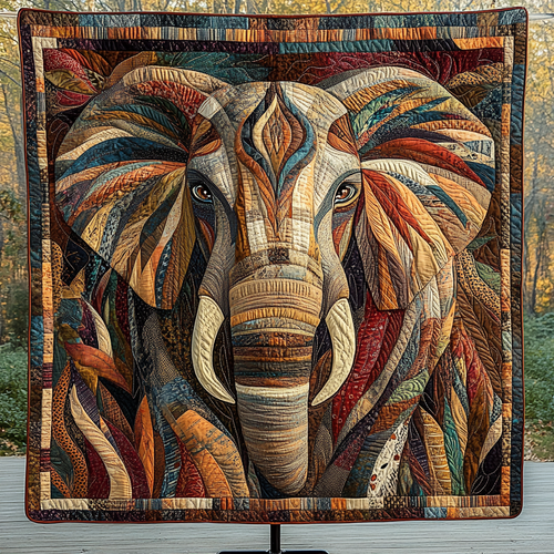 Elephant Oasis Quilted Blanket - Throw (55" x 60")